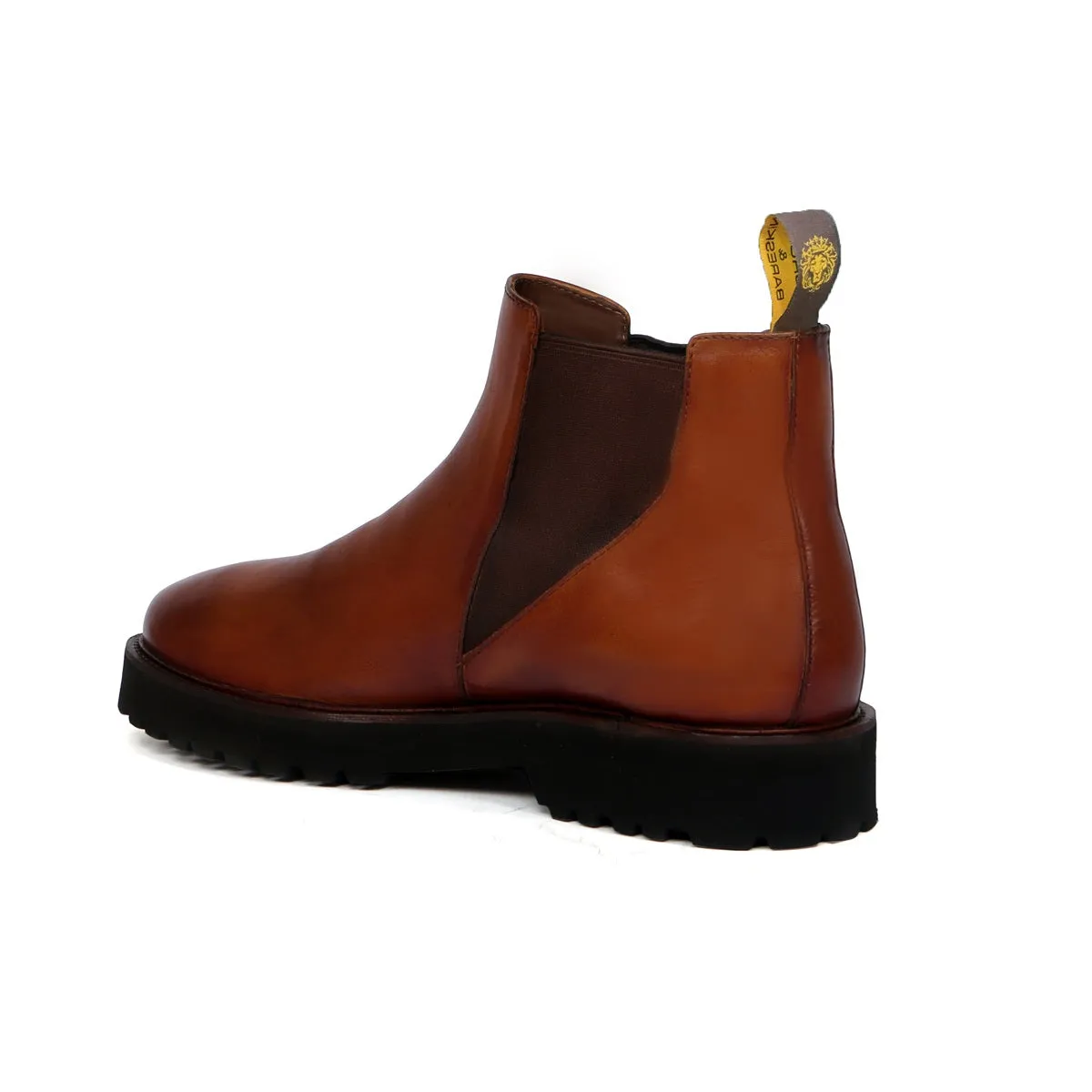 Men's Chelsea Leather Boots with Customized Chunky Sole