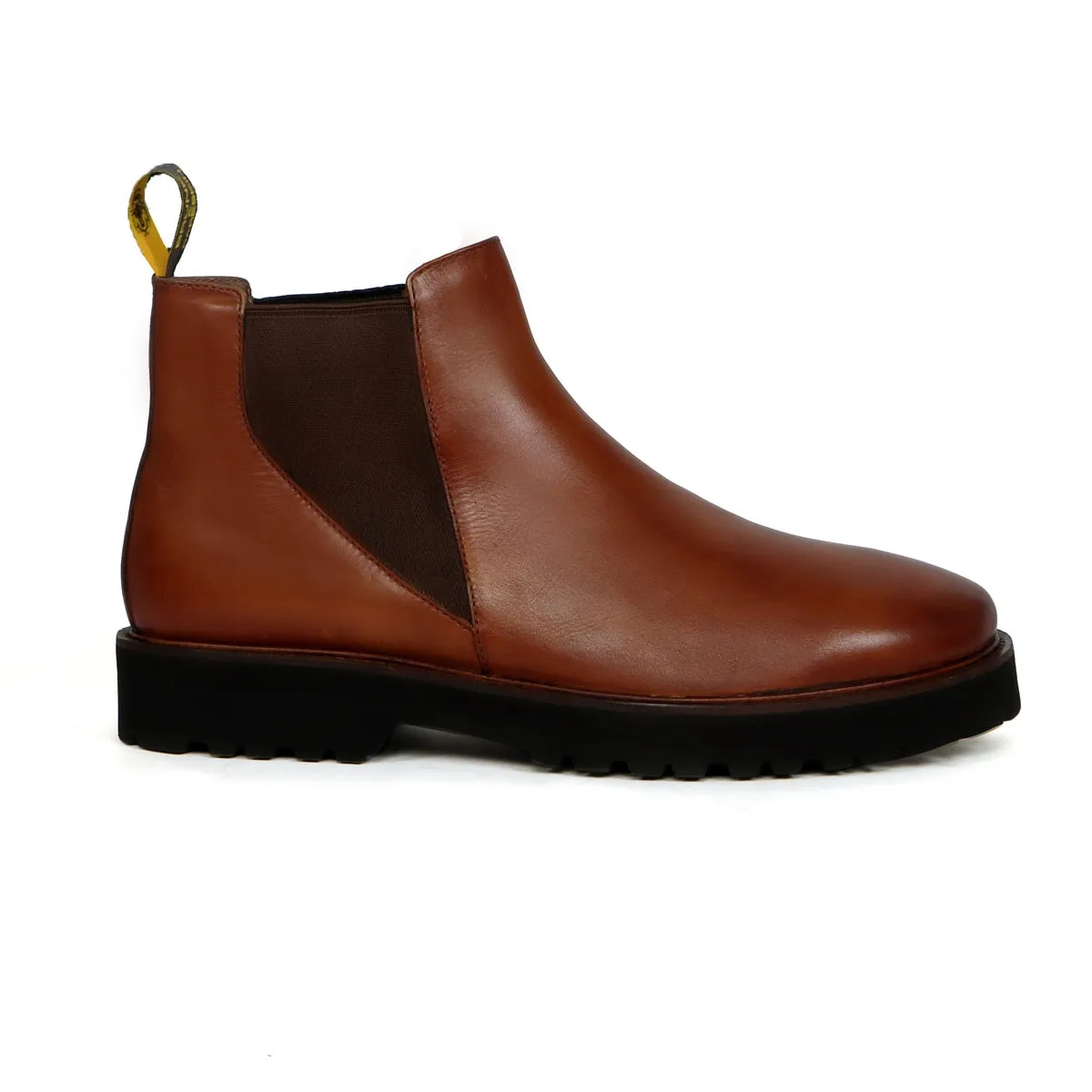 Men's Chelsea Leather Boots with Customized Chunky Sole