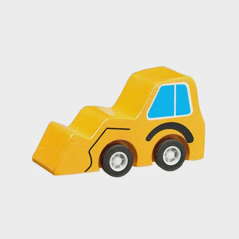 Mini Digger - wooden push along toy vehicle