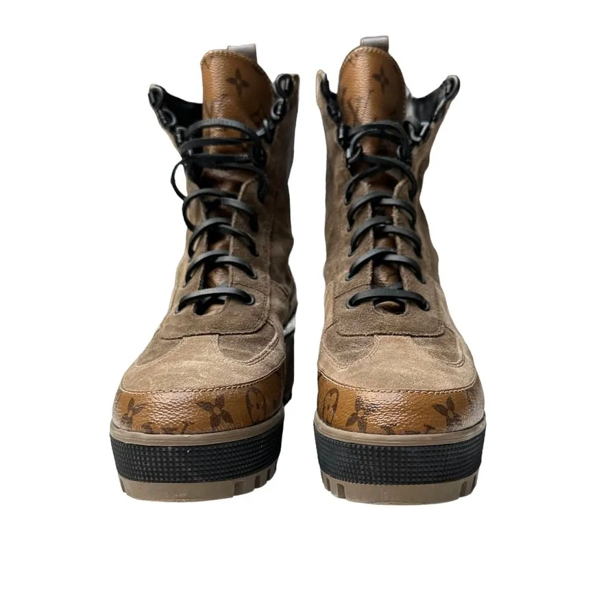 Monogram Combat Boots - 11