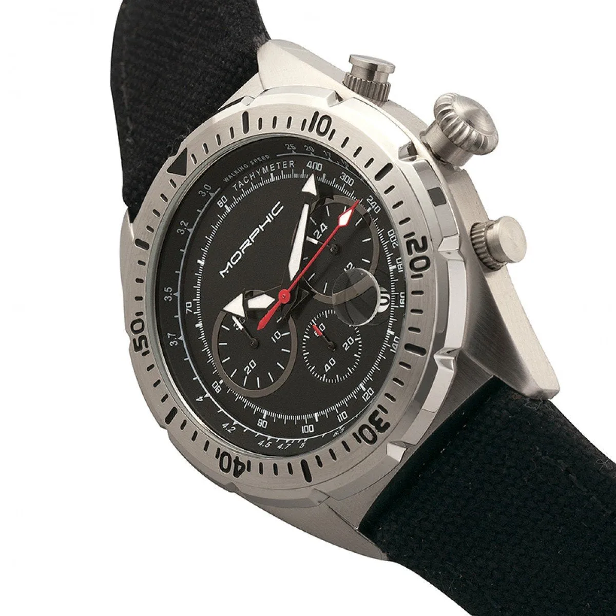 Morphic M53 Series Chronograph Fiber-Weaved Leather-Band Watch w/Date