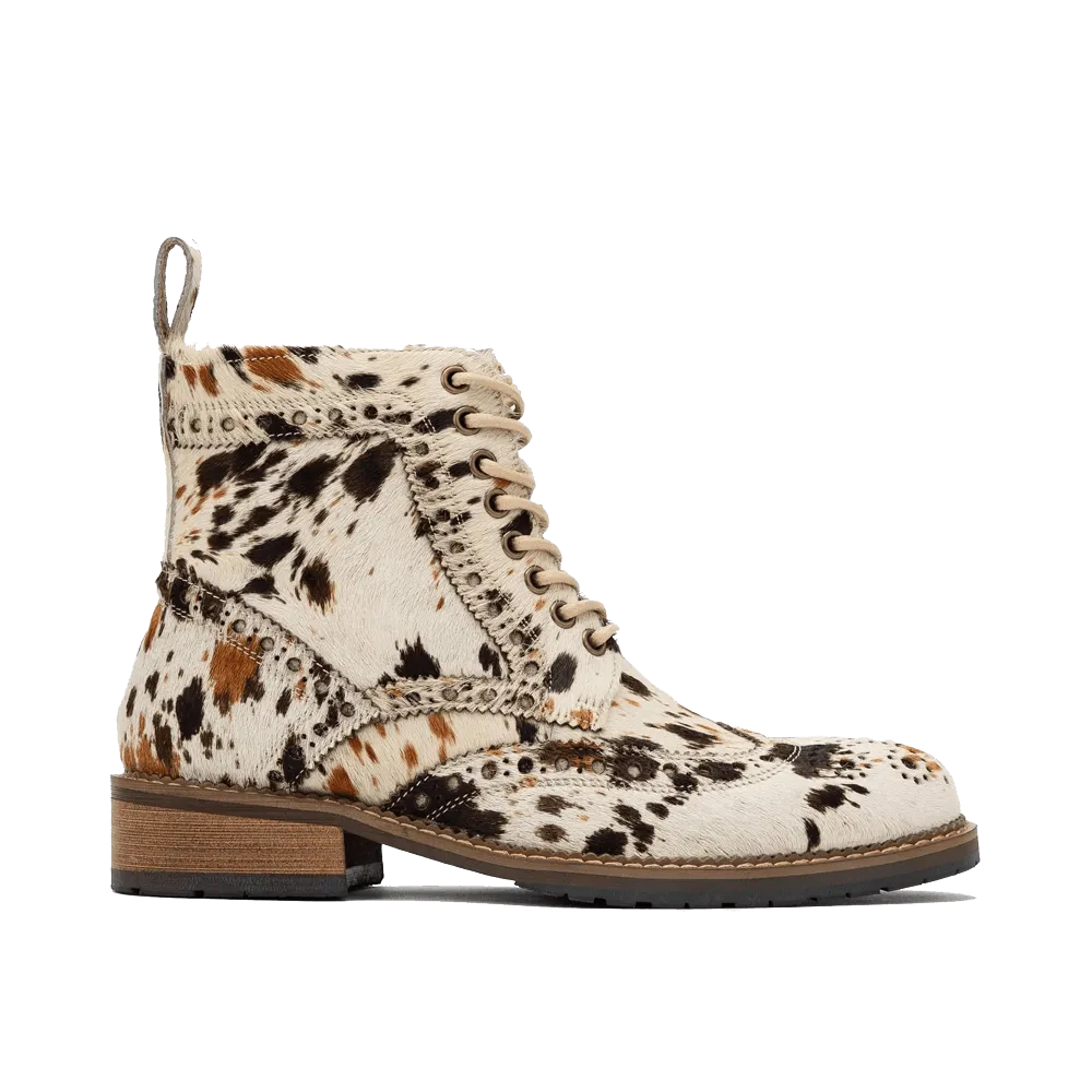 Ms. Belmont Appaloosa Wingtip Combat Boots