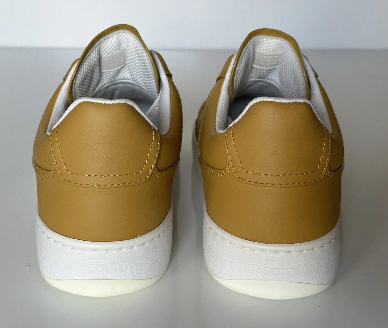 NIB $690 Bottega Veneta Calf Leather Butterscotch Sneakers 13 US (46 Eu) 578298