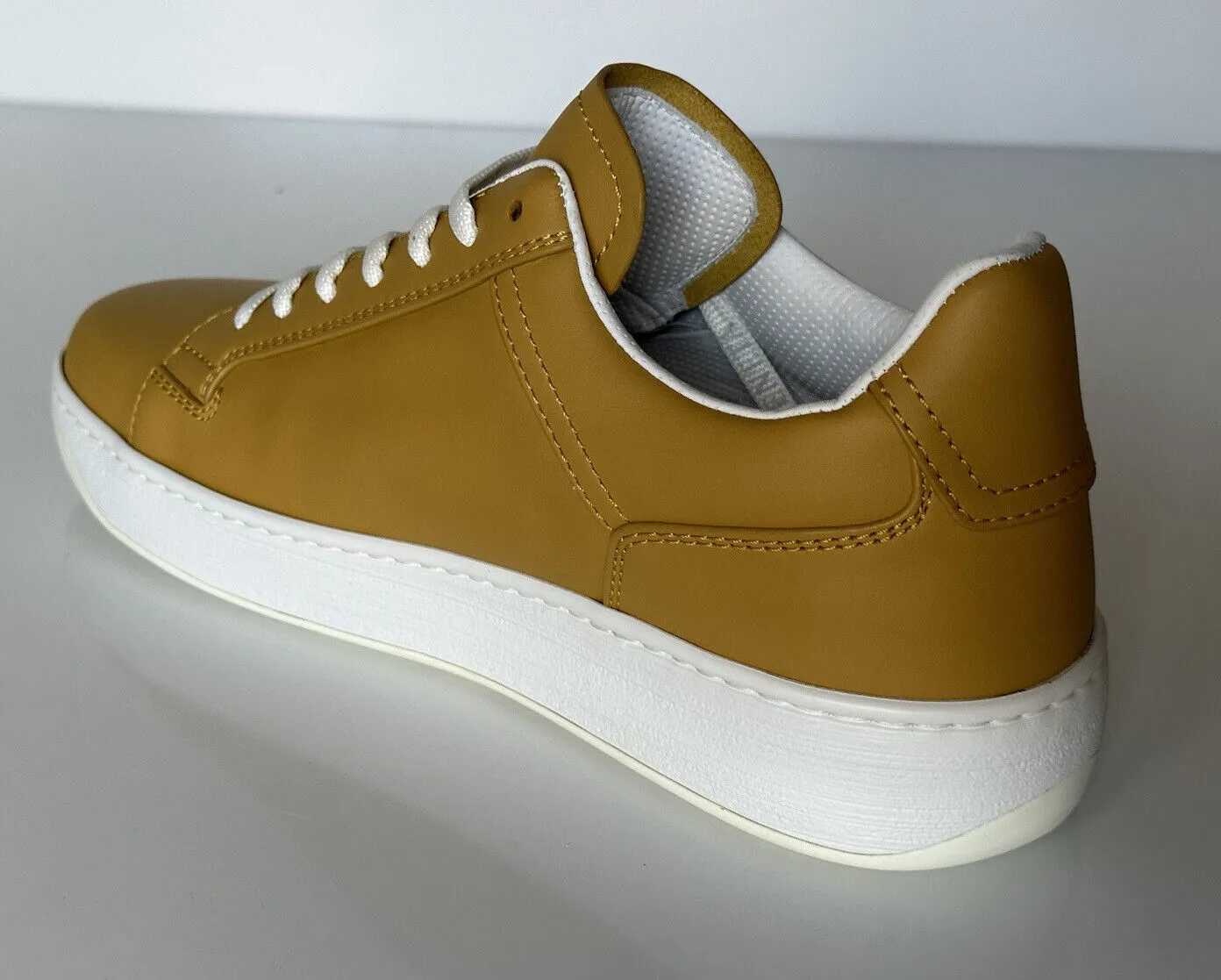 NIB $690 Bottega Veneta Calf Leather Butterscotch Sneakers 13 US (46 Eu) 578298