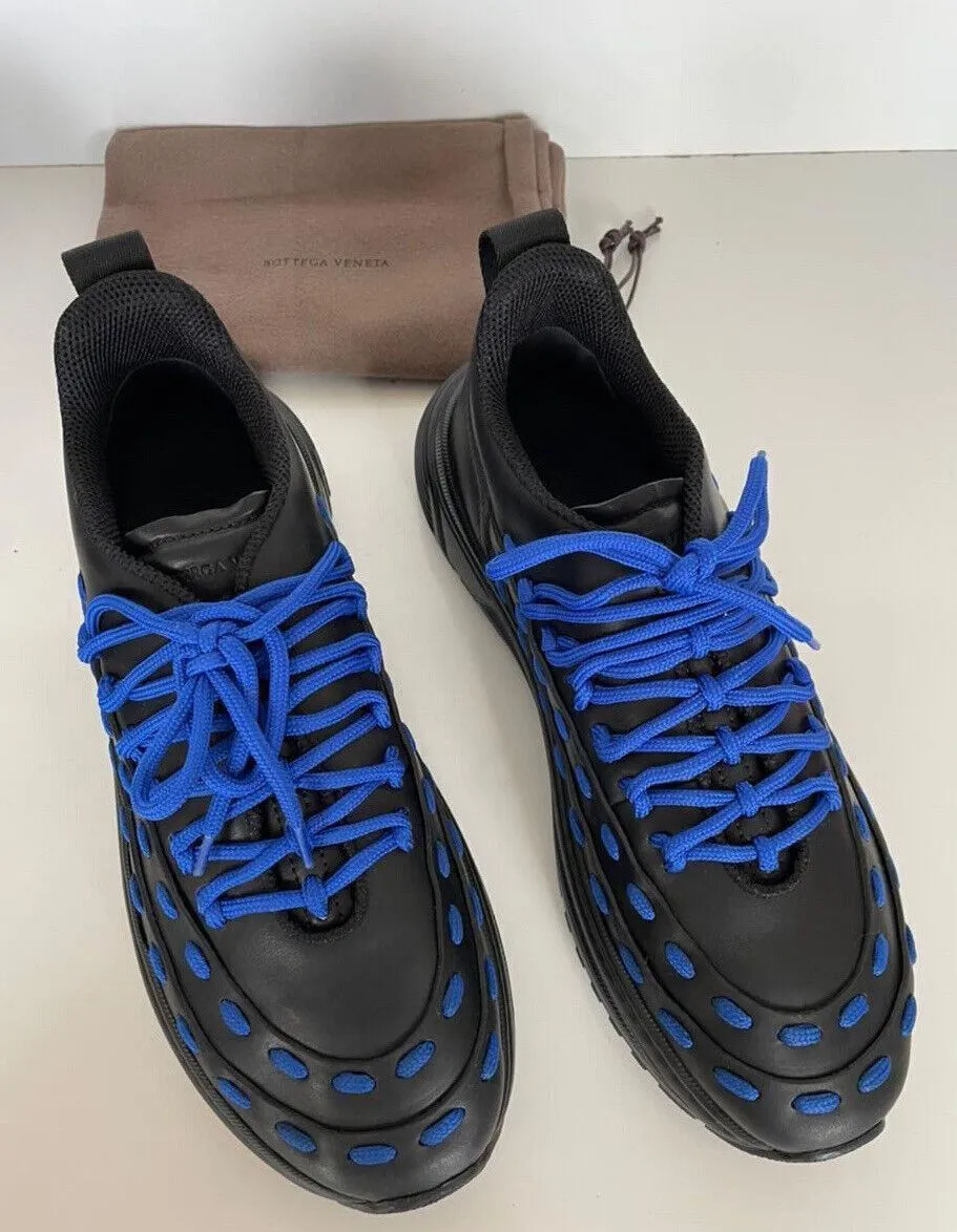 NIB $950 Bottega Veneta Mens Leather Black/Blue Sneakers 12 US (45) 578305 1014