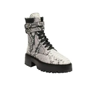 NIB AMIRI Natural Embossed Snake Combat Boots Size 7/37 $1490