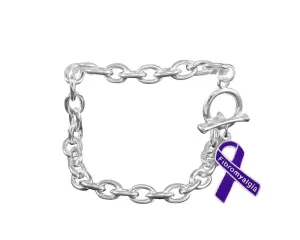 Purple Ribbon Fibromyalgia Awareness Chunky Charm Bracelets