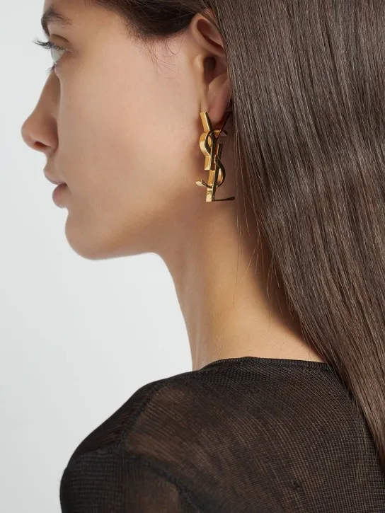 Saint Laurent   Chunky monogram mono earring 