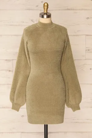 Sanlucar Sage | Long sleeve Knit Short Dress