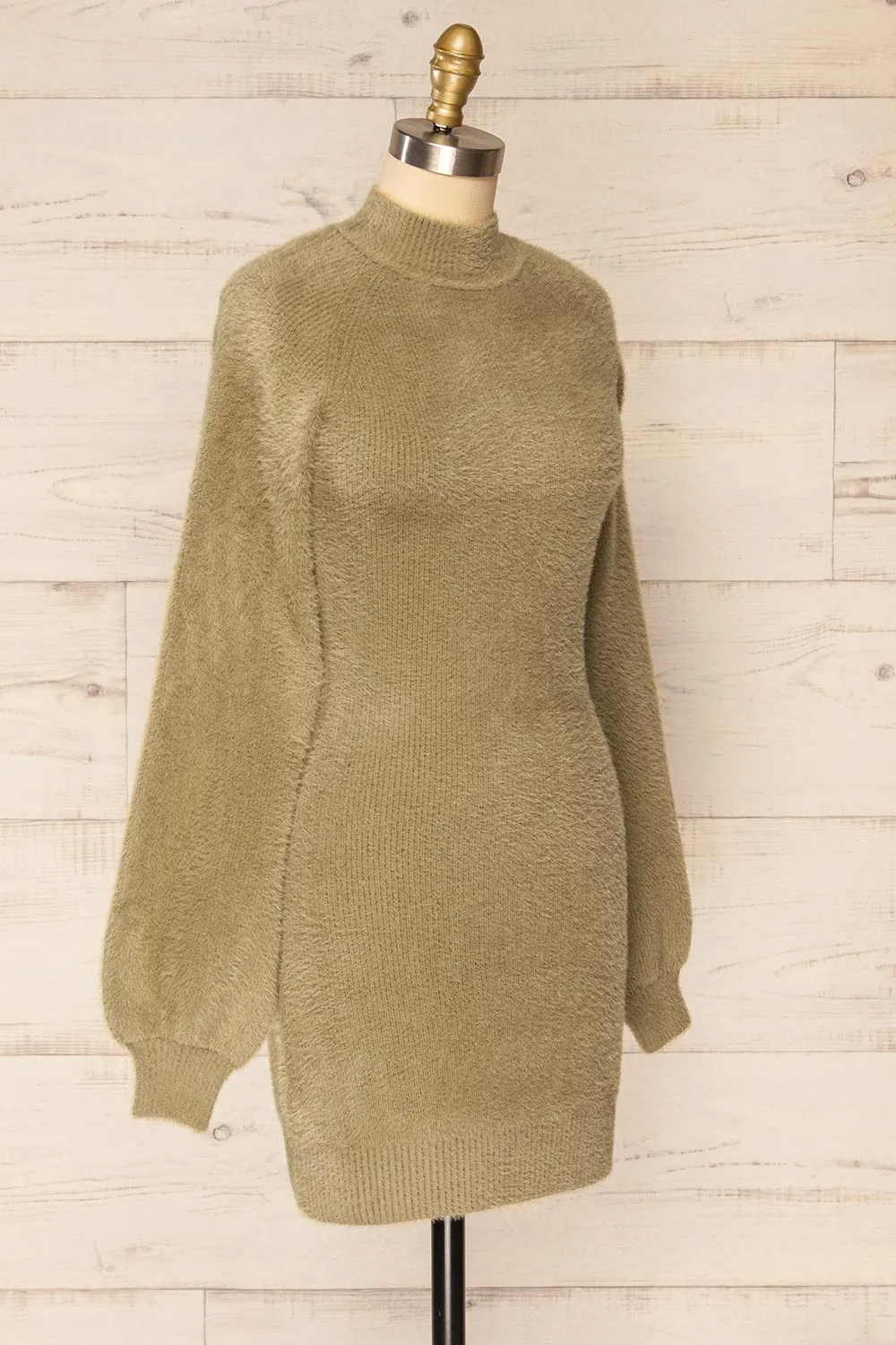 Sanlucar Sage | Long sleeve Knit Short Dress