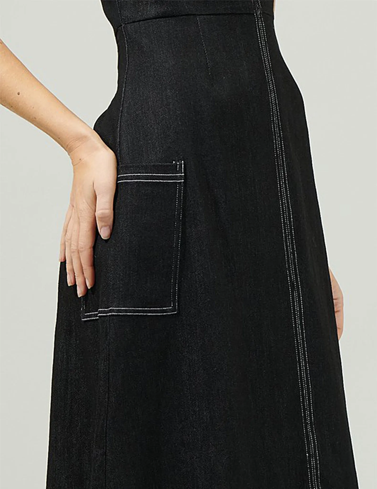 Sulema Black Cotton Halter Dress