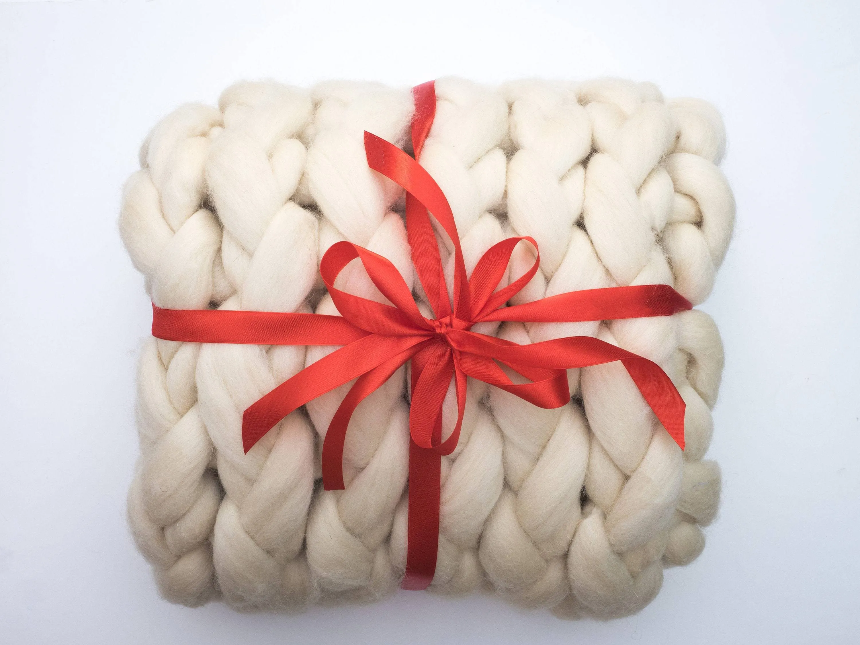 Super Chunky Knit Merino Wool 40" x 63" Throw Blanket Giant Knit, Extra Chunky Wool Blanket, Bulky Knit Blanket, Arm Knit Cozy Color choice!