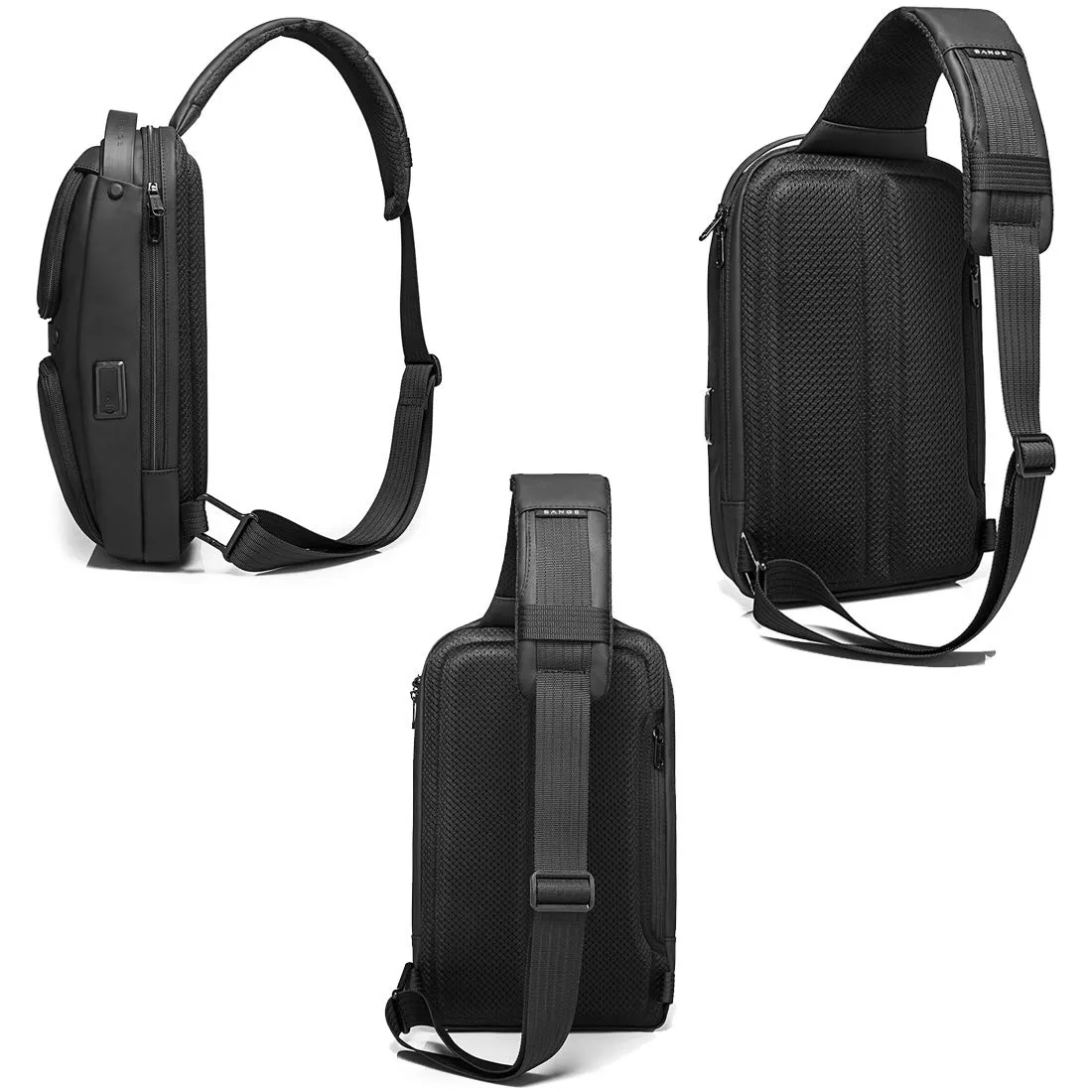 The Clownfish Men's and Women's Sling Bag (Black)