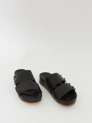 Two Strap Sandal in Black