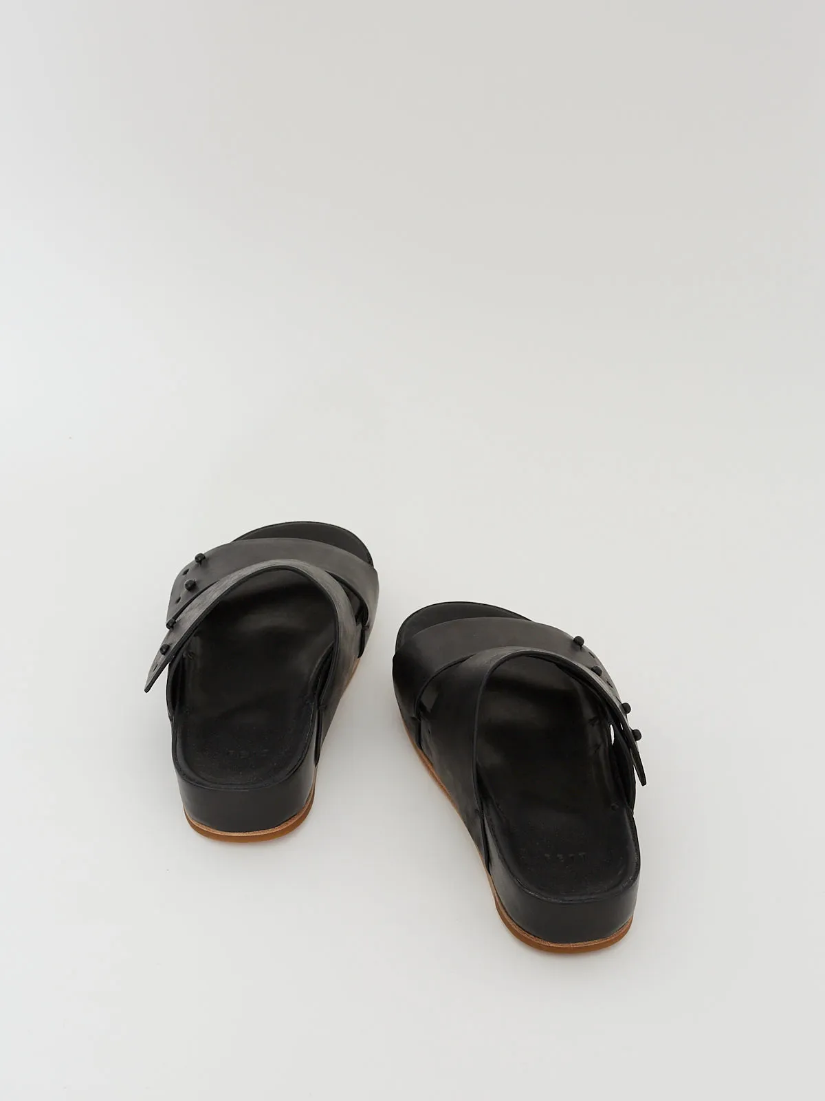 Two Strap Sandal in Black
