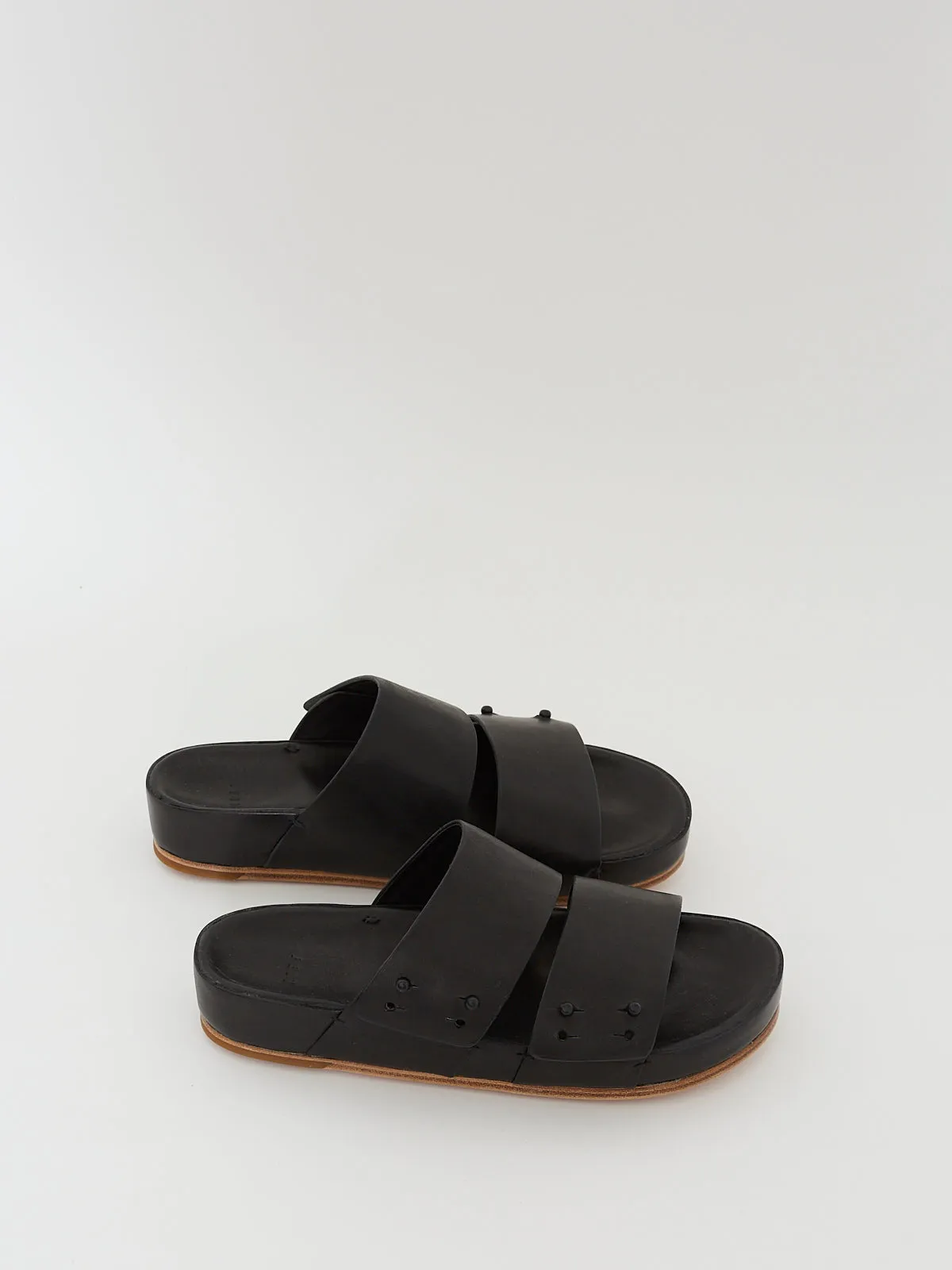Two Strap Sandal in Black