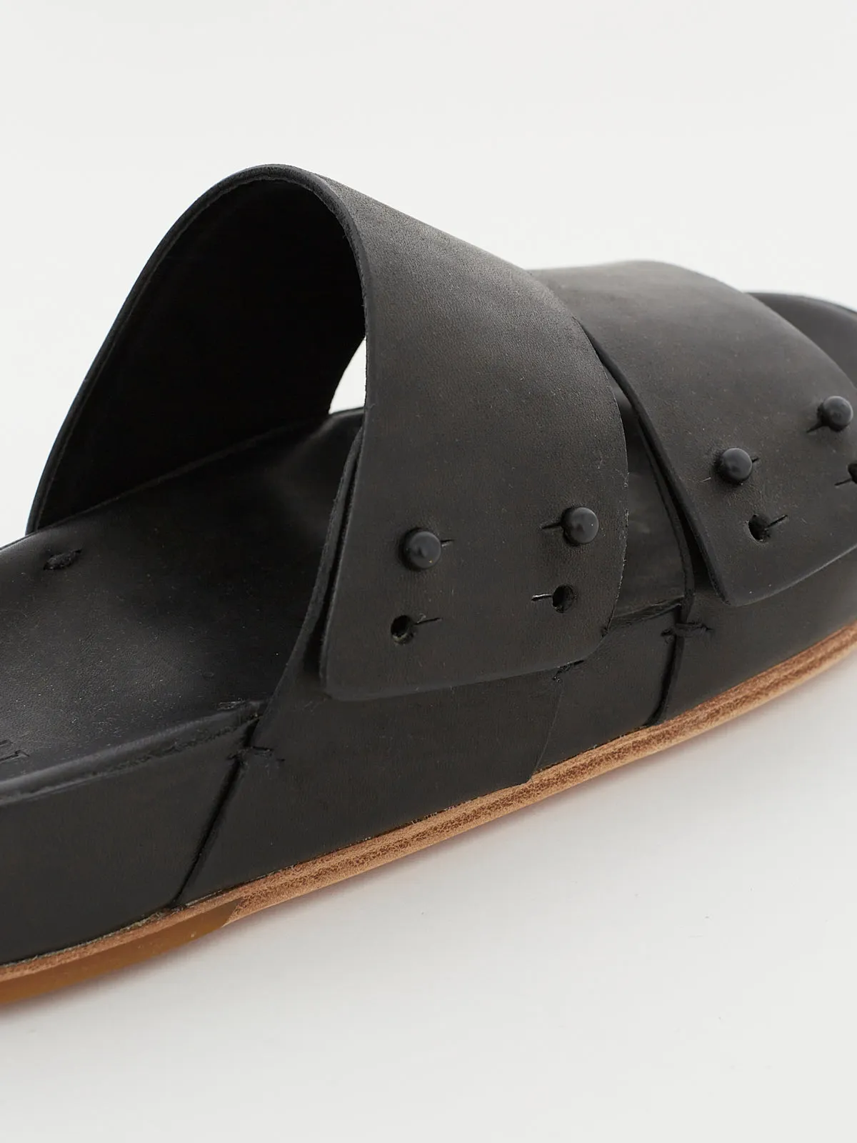 Two Strap Sandal in Black