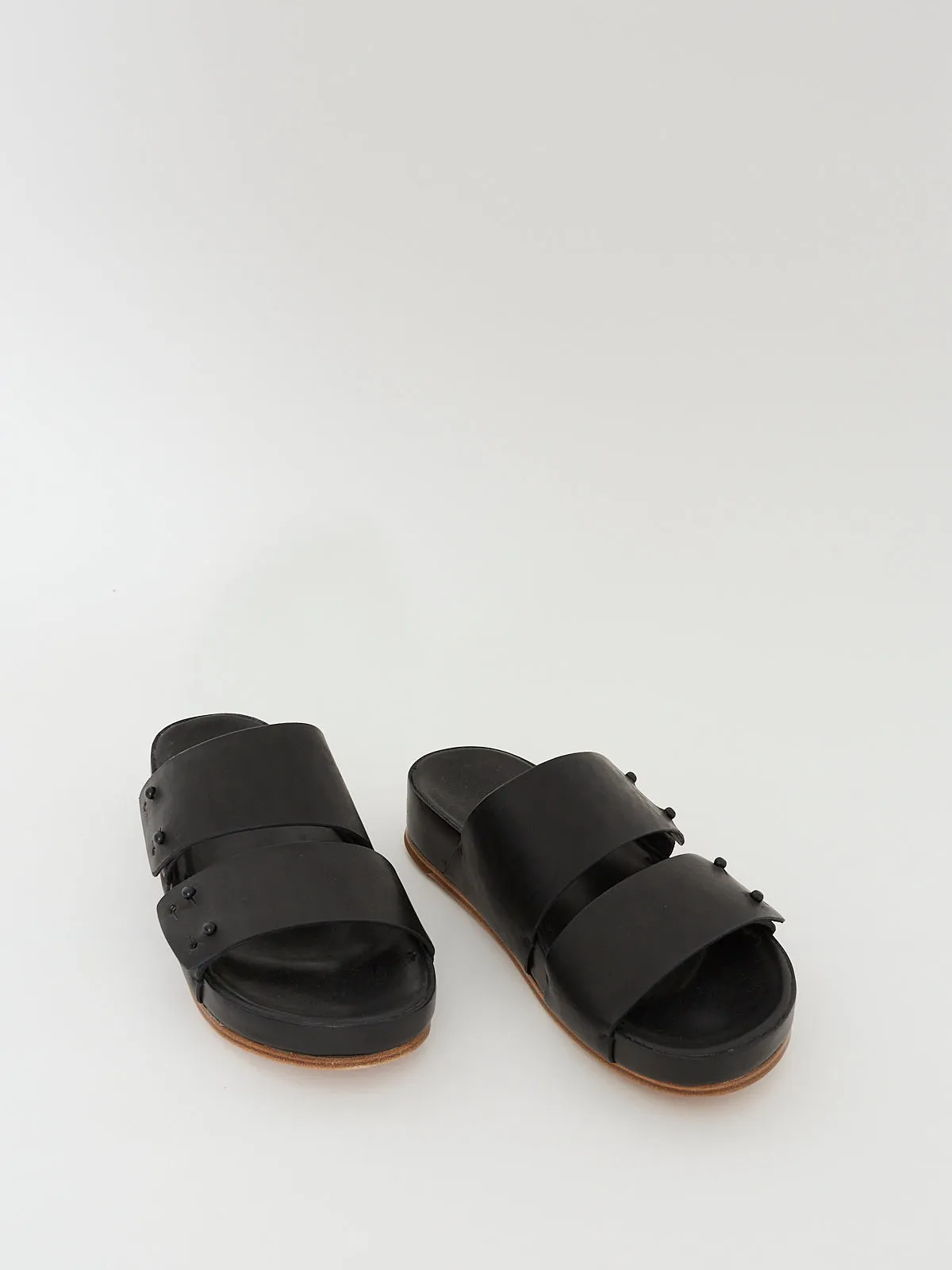 Two Strap Sandal in Black
