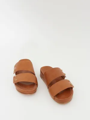 Two Strap Sandal in Tan