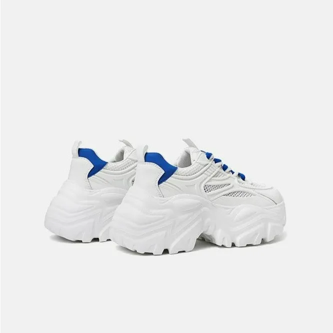 Two Tone Letter Graphic Lace-up Front Chunky Sneakers