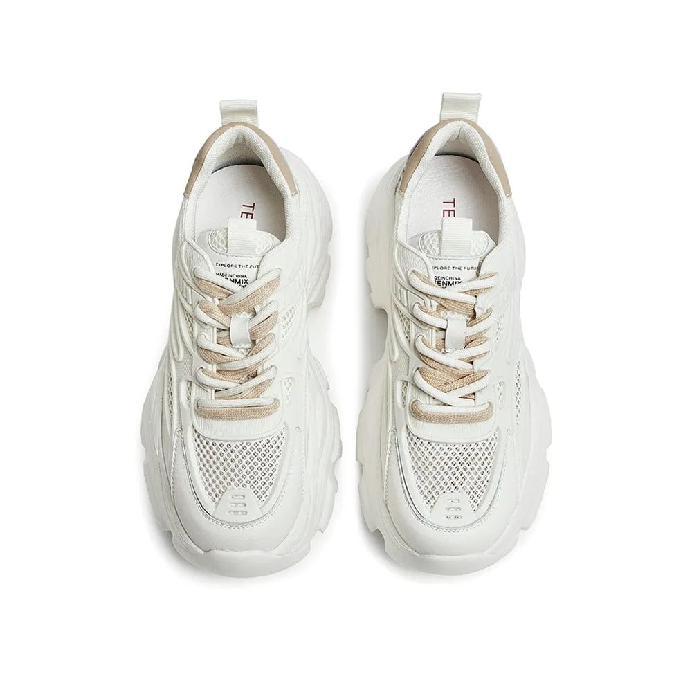 Two Tone Letter Graphic Lace-up Front Chunky Sneakers