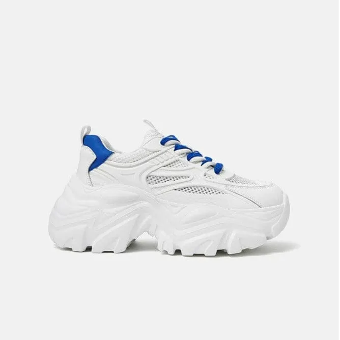 Two Tone Letter Graphic Lace-up Front Chunky Sneakers