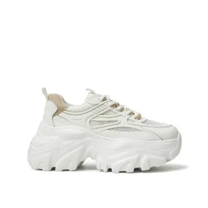 Two Tone Letter Graphic Lace-up Front Chunky Sneakers