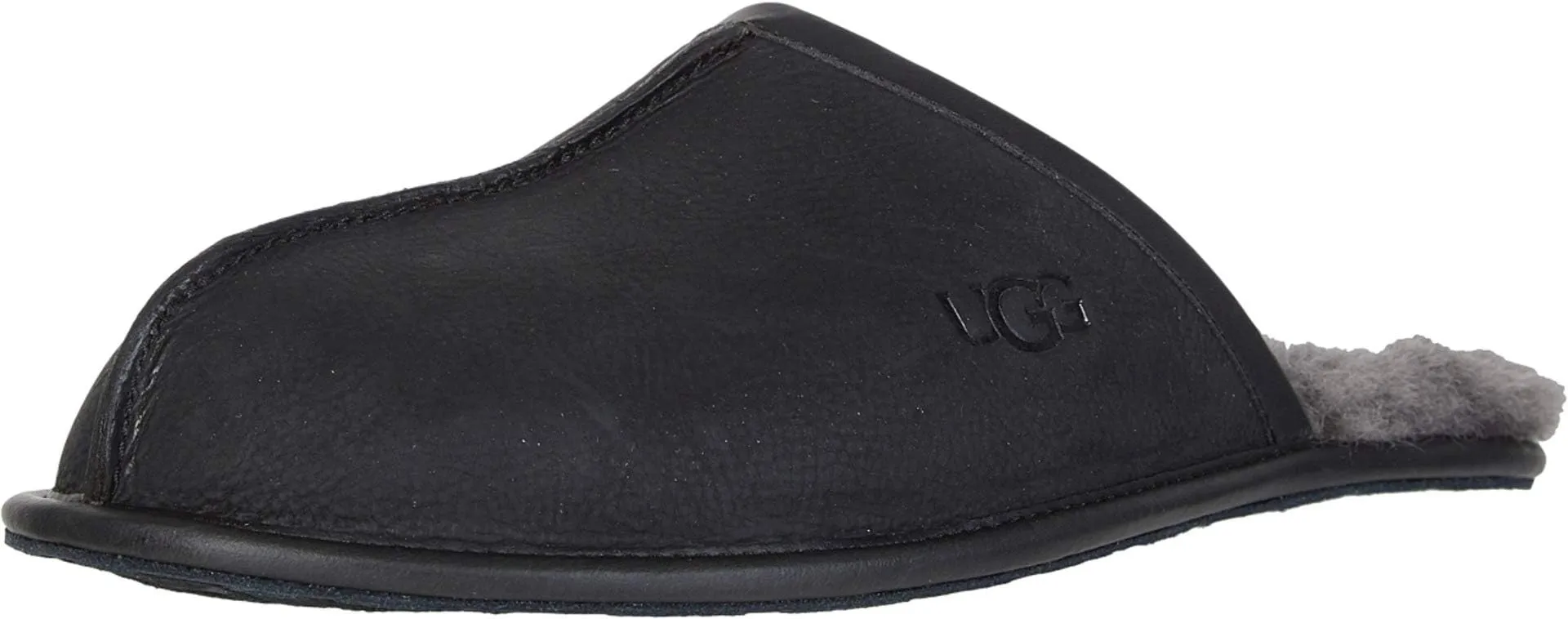 UGG Men's Ascot Slipper, Black Leather