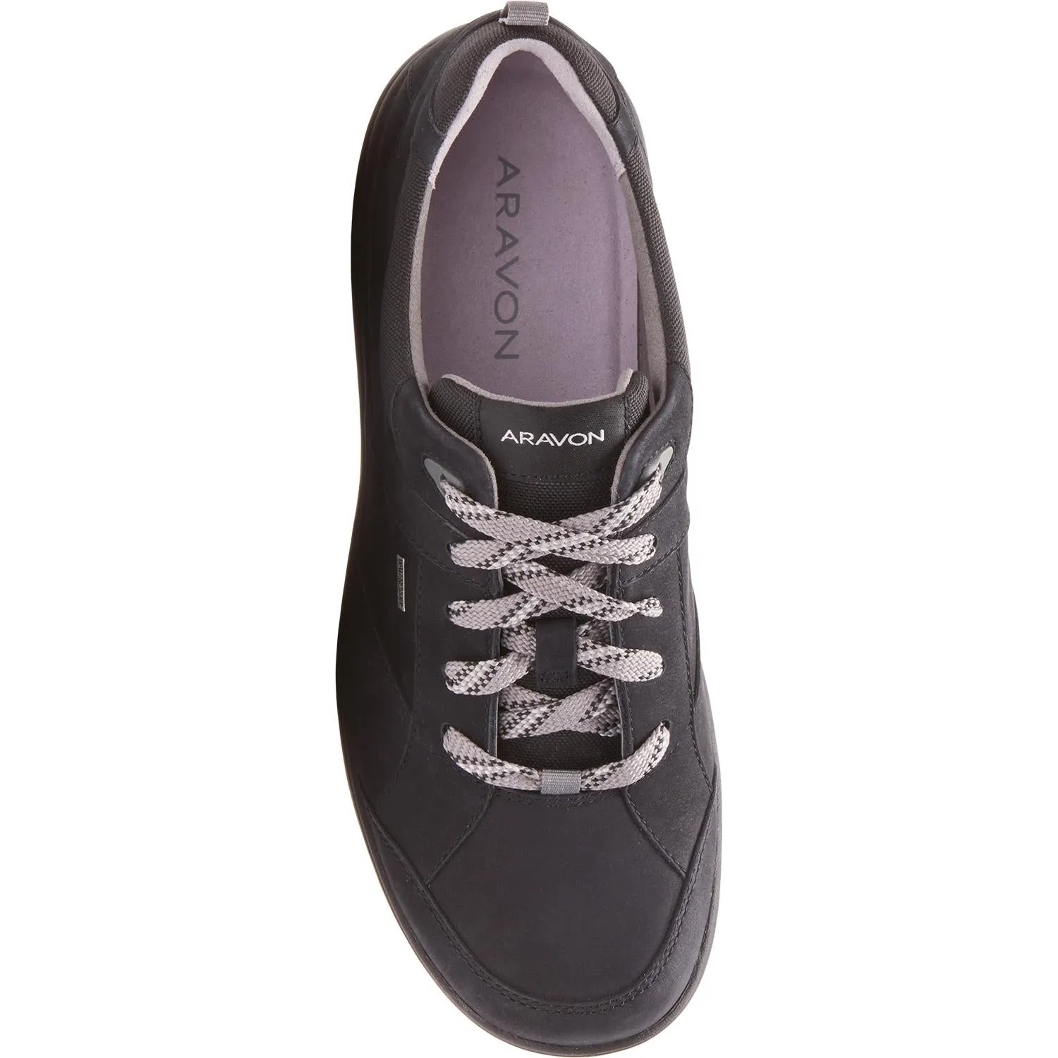 Women's Aravon Rev Stridarc Waterproof Lace Up Black Nubuck