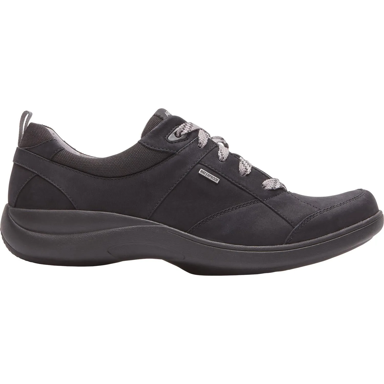 Women's Aravon Rev Stridarc Waterproof Lace Up Black Nubuck