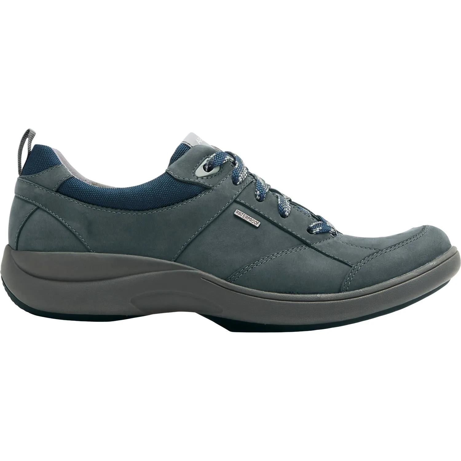 Women's Aravon Rev Stridarc Waterproof Lace Up Stone Blue Nubuck