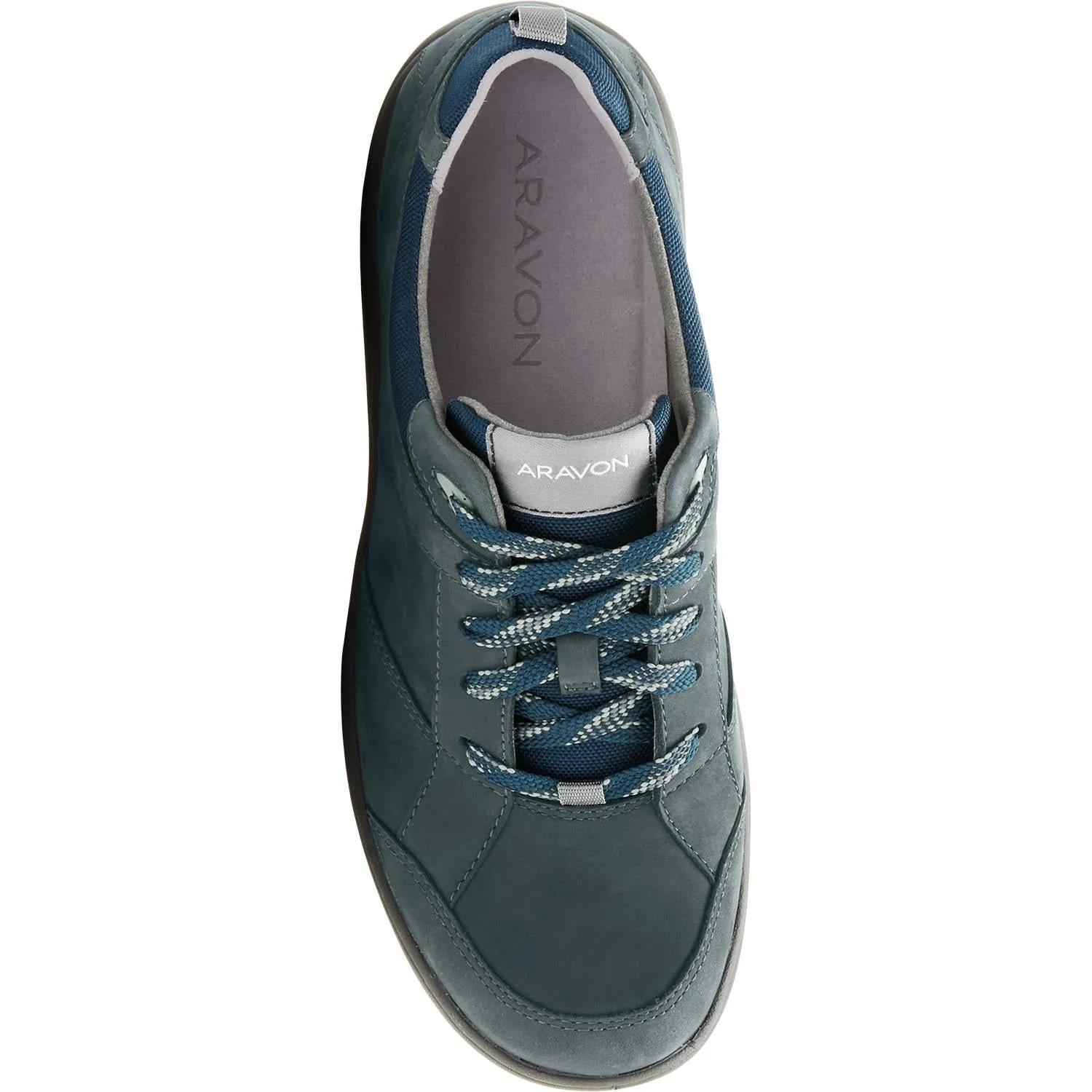 Women's Aravon Rev Stridarc Waterproof Lace Up Stone Blue Nubuck