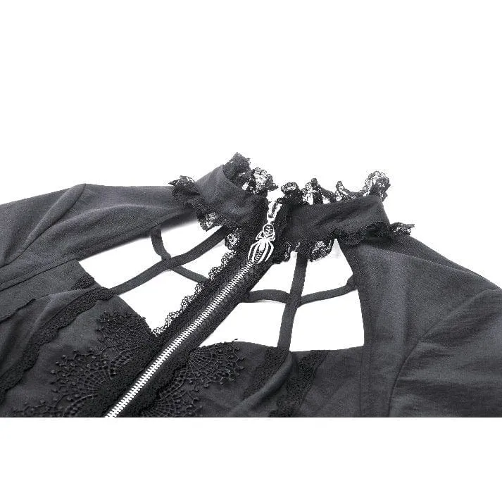 Women's Punk Irregular Stand Collar Shirt