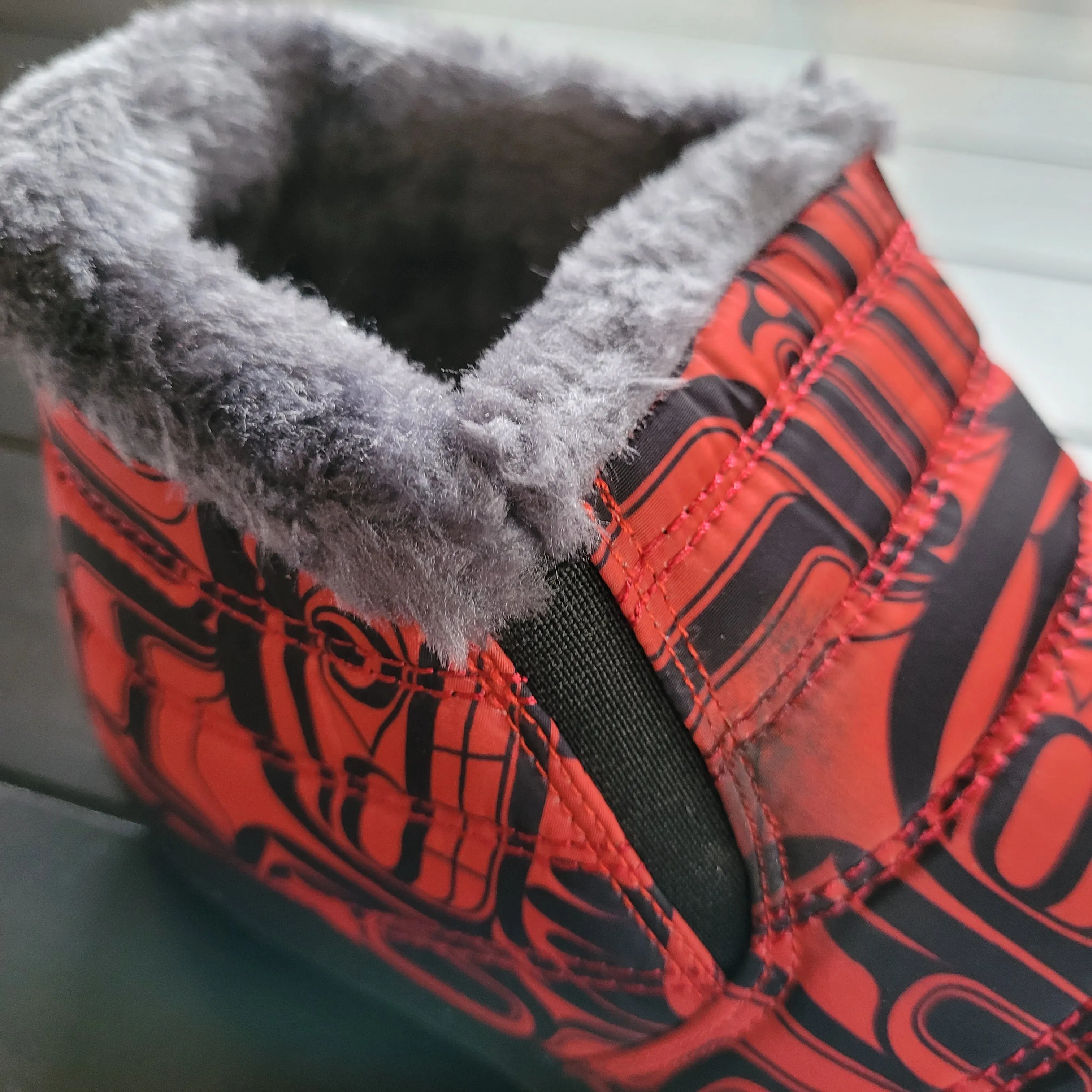 Women's Slip On Shoes, 'Tradition' artwork by Native artist, Ryan Cranmer