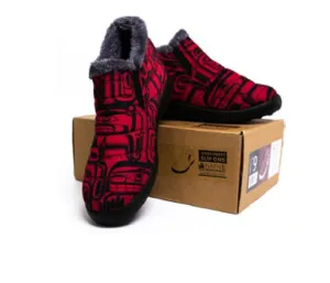 Women's Slip On Shoes, 'Tradition' artwork by Native artist, Ryan Cranmer