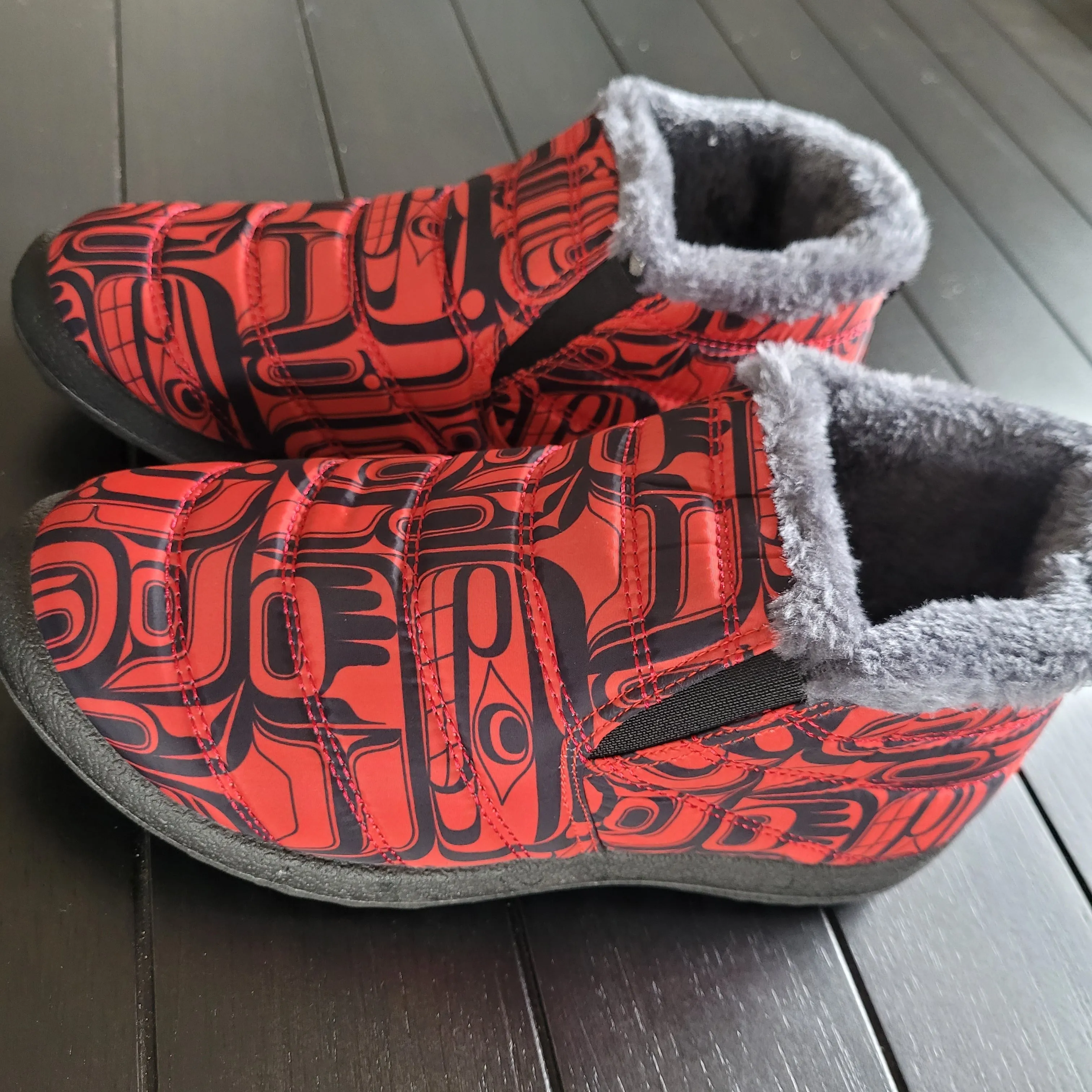 Women's Slip On Shoes, 'Tradition' artwork by Native artist, Ryan Cranmer