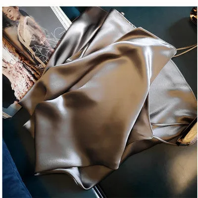 Women's Suspender Skirt Summer Adult Lady like Woman Graceful Online Influencer 2024 New Long Satin Dress Skirt Sexy