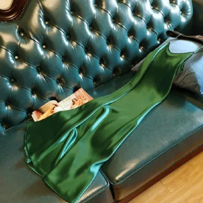 Women's Suspender Skirt Summer Adult Lady like Woman Graceful Online Influencer 2024 New Long Satin Dress Skirt Sexy